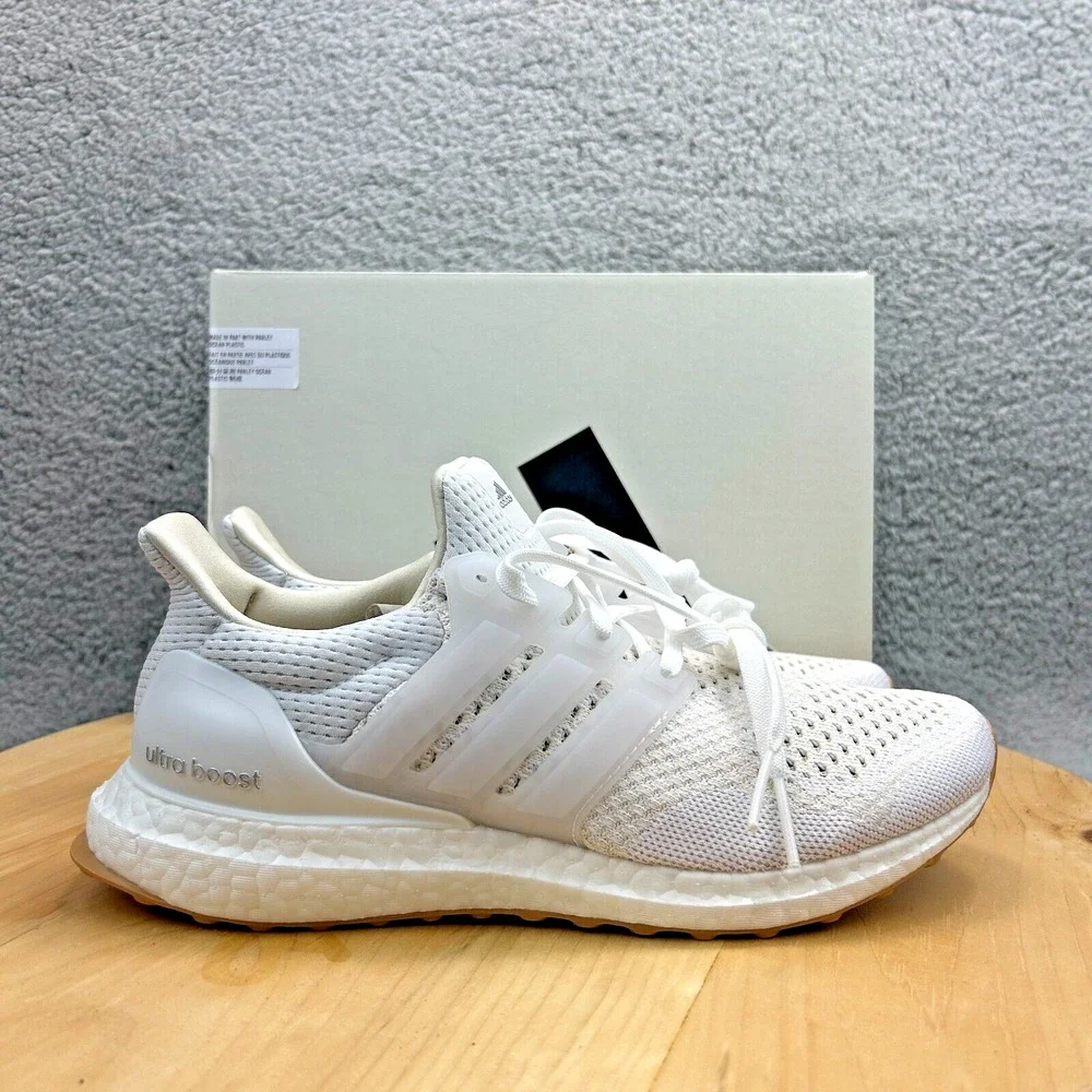 Adidas UltraBoost 1.0 Womens Size 8 Shoes White Gum Knit Running Sneakers NEW